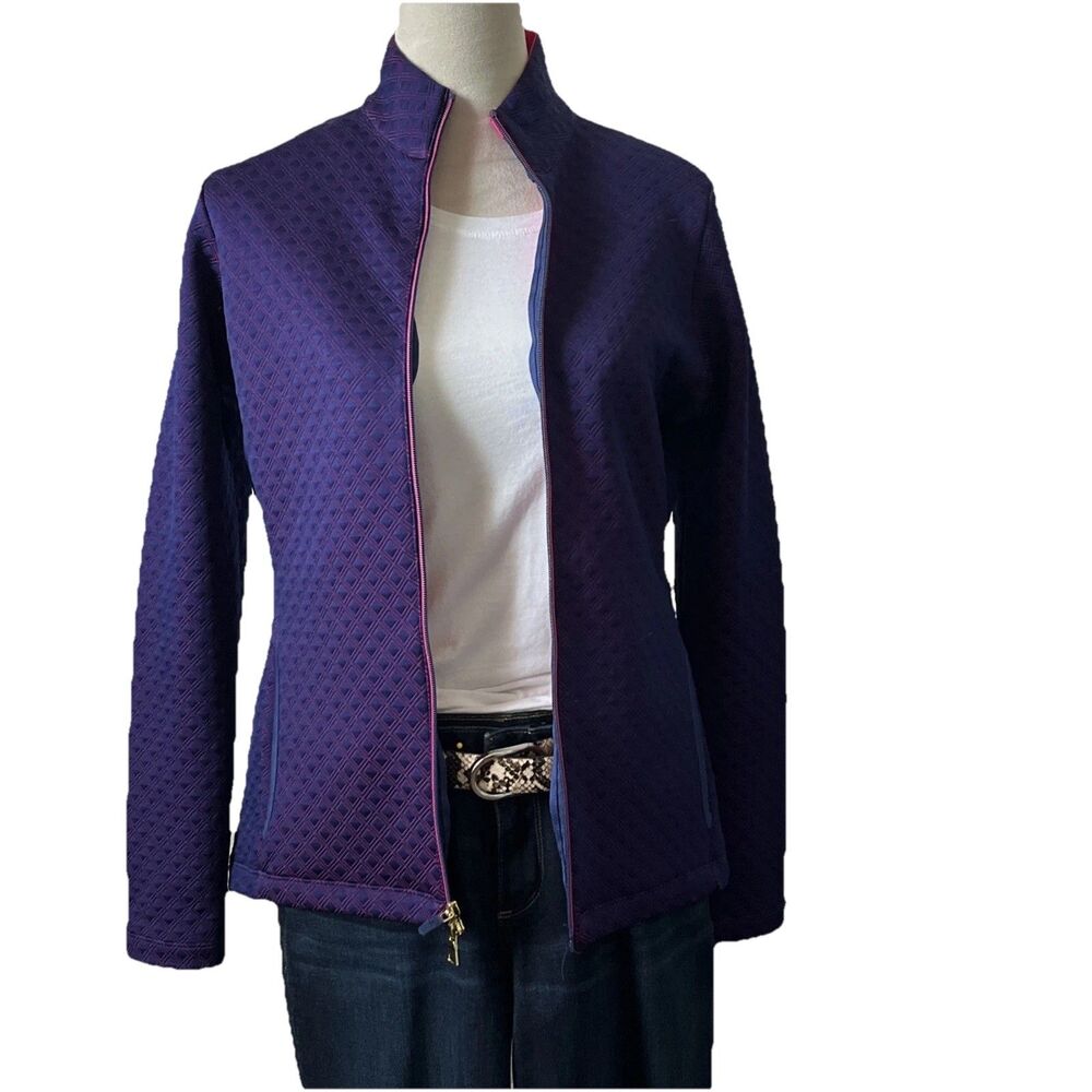 EP Pro Women’s Jacket Zipper Long Sleeve Purple Shell Pink Lining Small - Picture 4 of 11